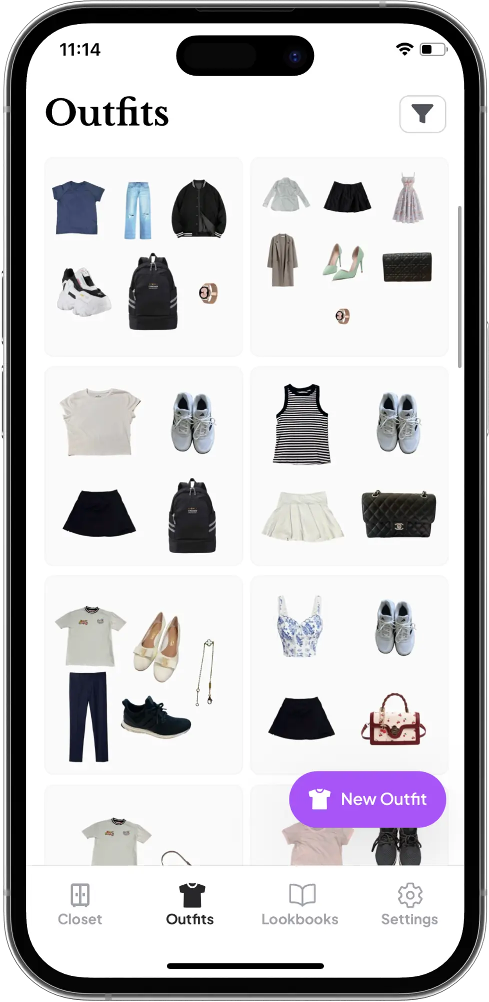 Clozzie app outfit creation and styling tools interface
